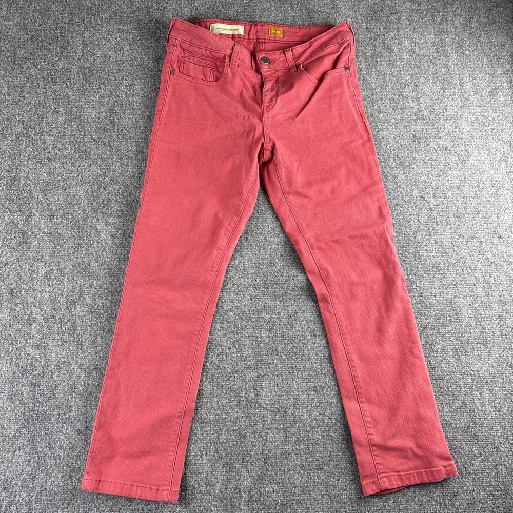 Anthropologie Pilcro and the Letterpress Coral Red Skinny Jeans Size 28